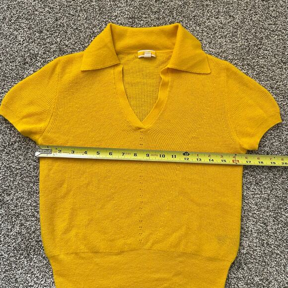 J. Crew dark yellow cashmere knit short sleeve sweater top size S - Picture 9 of 13